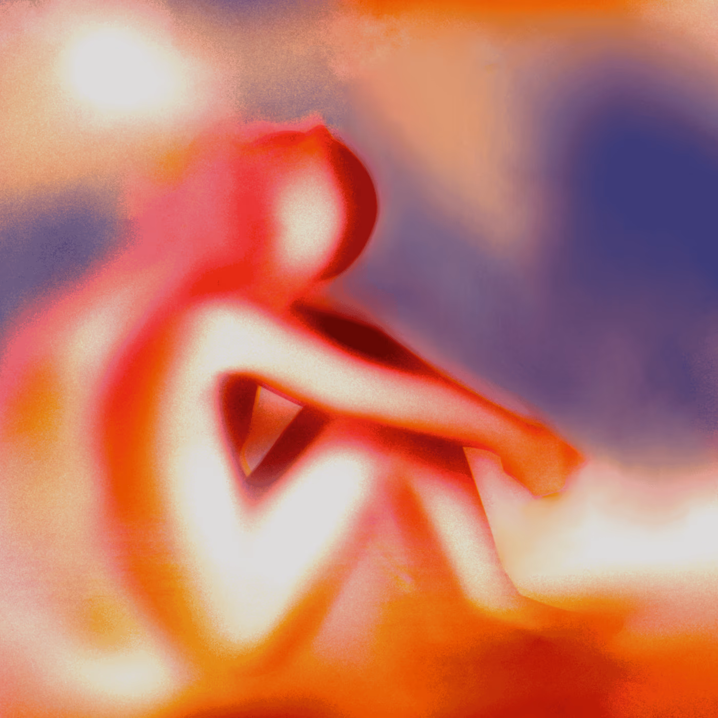 A seated figure, lost in thought.
